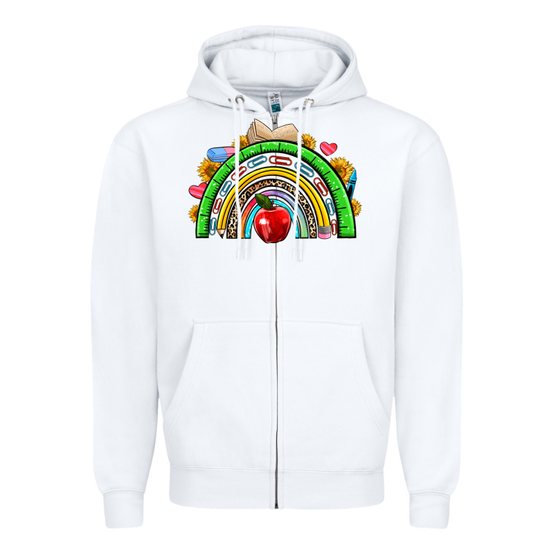 School Rainbow Zipper Hoodie by NancyCooperArtShop | Teevron