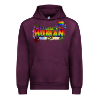 Mauve Wine We are all human Urban Hoodie - CowGirlArtShop