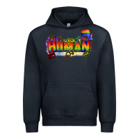Navy We are all human Urban Hoodie - CowGirlArtShop