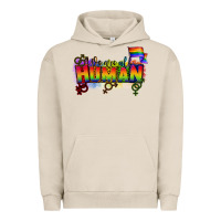 Pigment French Oak We are all human Urban Hoodie - CowGirlArtShop