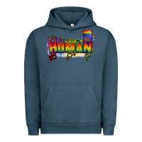 Pigment Midnight Navy We are all human Urban Hoodie - CowGirlArtShop