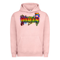 Pigment Salmon We are all human Urban Hoodie - CowGirlArtShop