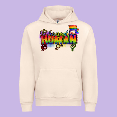 We Are All Human Urban Hoodie Designed By Cowgirlartshop