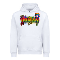 White We are all human Urban Hoodie - CowGirlArtShop