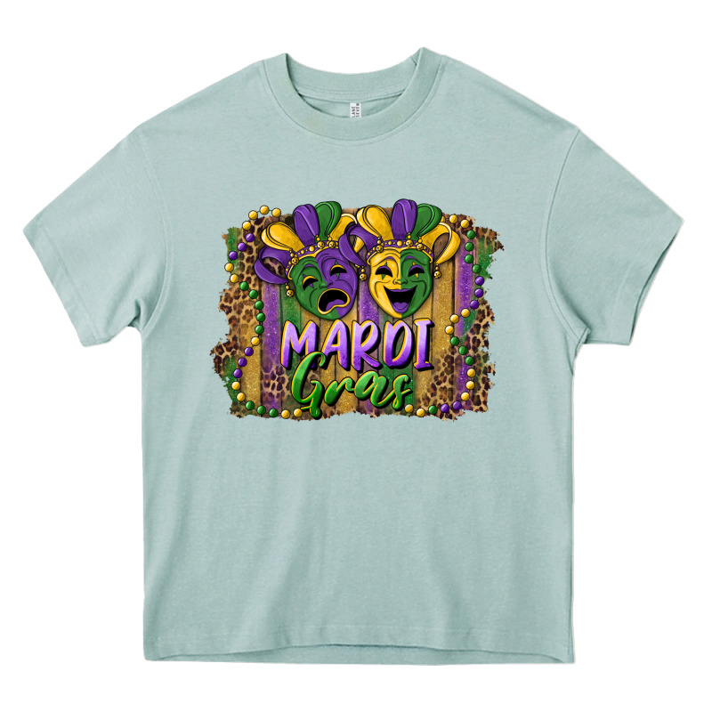 Mardi Gras Mask With Leopard Background Heavy Core Tee by RanaPortraitStore | Teevron