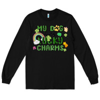 Black my dog is my lucky charms Long Sleeve Tee - MaliasSmallBusiness
