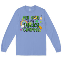 Colony Blue my dog is my lucky charms Long Sleeve Tee - MaliasSmallBusiness