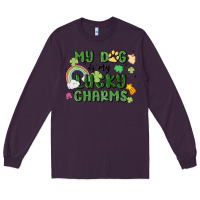 Plum my dog is my lucky charms Long Sleeve Tee - MaliasSmallBusiness