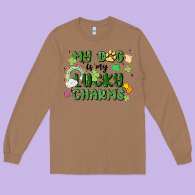 My Dog Is My Lucky Charms Long Sleeve Tee Designed By Maliassmallbusiness