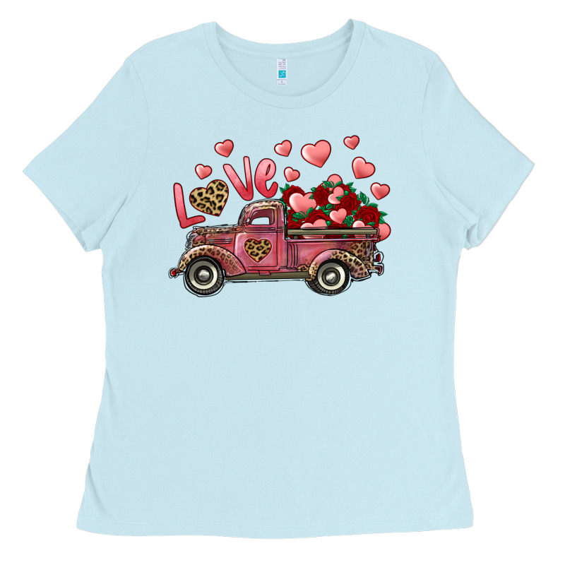 Love Truck With Roses And Leopard Ladies Tee by RanaPortraitStore | Teevron