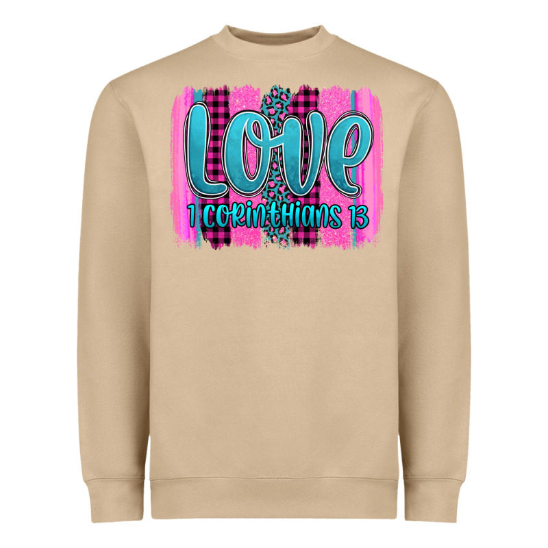 Love Corinthians 13 Valentine's Day Brushstroke Heavyweight Sweatshirt by AdoDesignShop | Teevron