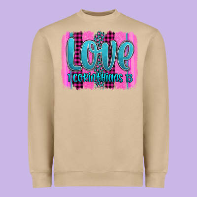Love Corinthians 13 Valentine's Day Brushstroke Heavyweight Sweatshirt Designed By Adodesignshop