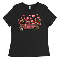 Black Love Truck With Roses And Leopard Ladies Tee - RanaPortraitStore