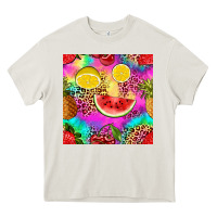 Cream fruits leopard tie dye seamless pattern Heavy Core Tee - Zillion Design Studio