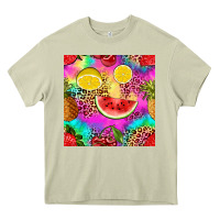 Mossy fruits leopard tie dye seamless pattern Heavy Core Tee - Zillion Design Studio