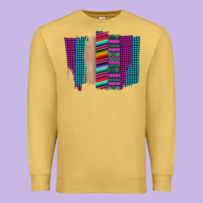 Western Farm Life Serape Brush Stroke Premium Sweatshirt Designed By Bettercallsaul