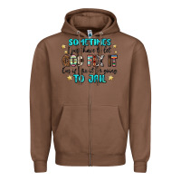Chestnut sometimes i just have to let god fix it cus if i f Zipper Hoodie - MaliasSmallBusiness