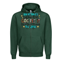 Sports Green sometimes i just have to let god fix it cus if i f Zipper Hoodie - MaliasSmallBusiness