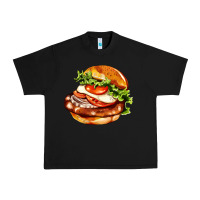 Black American hamburger Urban Heavy Tee - AdoDesignShop