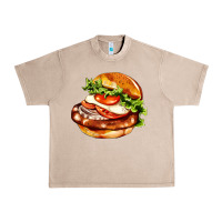 French Oak American hamburger Urban Heavy Tee - AdoDesignShop