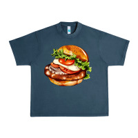 Midnight Navy American hamburger Urban Heavy Tee - AdoDesignShop