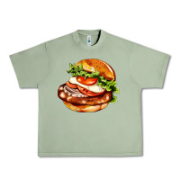 Oil Green American hamburger Urban Heavy Tee - AdoDesignShop