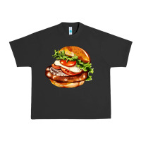 Pigment Black American hamburger Urban Heavy Tee - AdoDesignShop