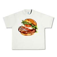 Pistachio American hamburger Urban Heavy Tee - AdoDesignShop