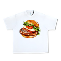 White American hamburger Urban Heavy Tee - AdoDesignShop