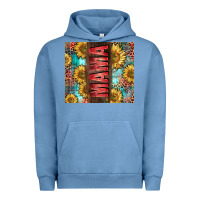 Pigment Pebble Blue Mama Sunflower Urban Hoodie - CowGirlArtShop