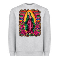 Heather Grey our lady of guadalupe serape background Heavyweight Sweatshirt - Artiststas