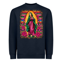 Navy our lady of guadalupe serape background Heavyweight Sweatshirt - Artiststas