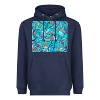 Navy humpback whale Heavyweight Hoodie - BarkalooDesign