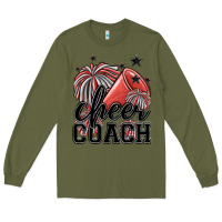 Army Green cheer coach Long Sleeve Tee - MaliasSmallBusiness