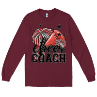 Burgundy cheer coach Long Sleeve Tee - MaliasSmallBusiness
