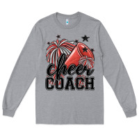 Heather Grey cheer coach Long Sleeve Tee - MaliasSmallBusiness