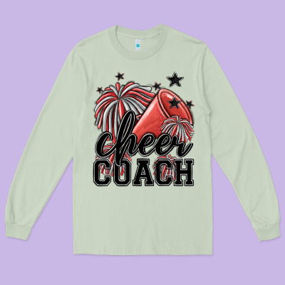 Cheer Coach Long Sleeve Tee Designed By Maliassmallbusiness