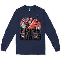 Navy cheer coach Long Sleeve Tee - MaliasSmallBusiness