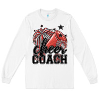 White cheer coach Long Sleeve Tee - MaliasSmallBusiness