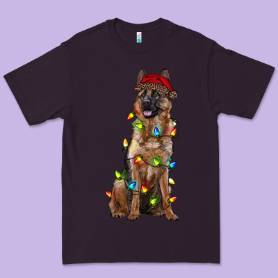 Christmas German Shepherd Premium Tee Designed By Ranaportraitstore