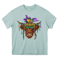 Arona mardi gras mask highland cow Heavy Core Tee - RanaPortraitStore