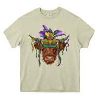 Mossy mardi gras mask highland cow Heavy Core Tee - RanaPortraitStore