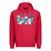 Cardinal winter snowman coffee cups Premium Hoodie - texasbilliewilder