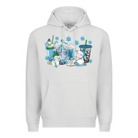 Dove Grey winter snowman coffee cups Premium Hoodie - texasbilliewilder