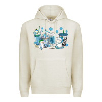 Oatmeal Heather winter snowman coffee cups Premium Hoodie - texasbilliewilder