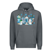 Rock winter snowman coffee cups Premium Hoodie - texasbilliewilder