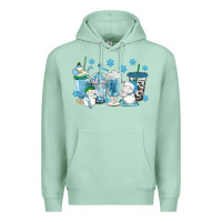 Seafoam winter snowman coffee cups Premium Hoodie - texasbilliewilder