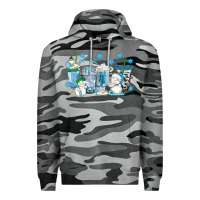 Slate Camo winter snowman coffee cups Premium Hoodie - texasbilliewilder