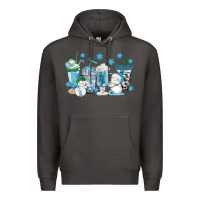 Smoke winter snowman coffee cups Premium Hoodie - texasbilliewilder