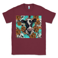 Burgundy western black and white cow Classic Tee - BarkalooDesign